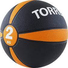 Медбол TORRES 2 кг, резина диам. 19,5 см 