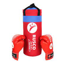 Набор бокс. RUSCO SPORT детский к/з красный 4oz 