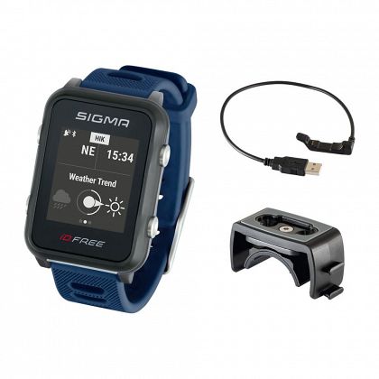 Часы спортивные SIGMA ID.FREE BLUE чёрн/син, 24130 