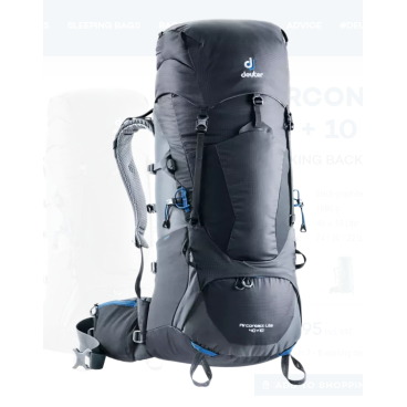 Рюкзак Deuter 2020-21 Aircontact Lite 40+10 Black/Graphite 3340118_7403 