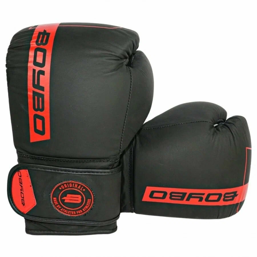 Перчатки боксерские BoyBo Fusion BG-092,кожа,черно-красн./10OZ 
